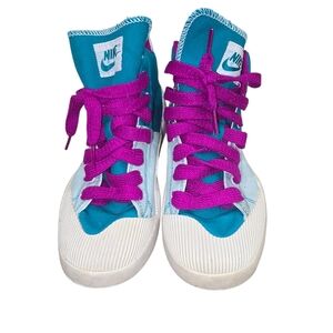 Nike Kids High-Top Sneakers - Teal and Purple